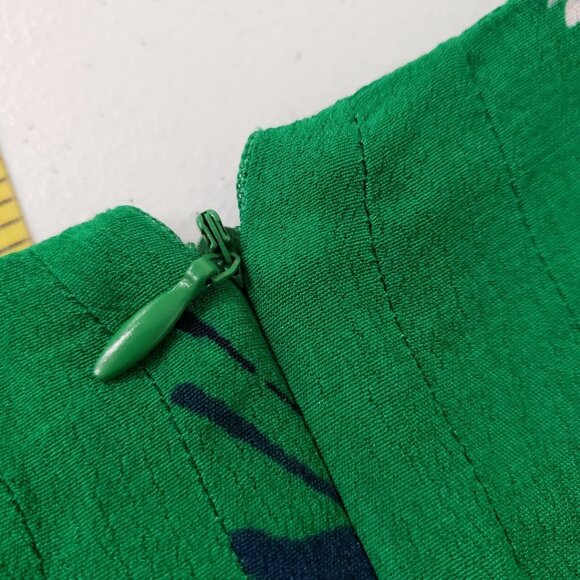 Free People Womens Neon Garden Floral Mini Dress Size 10 Green V Neck Bohemian - Picture 10 of 12